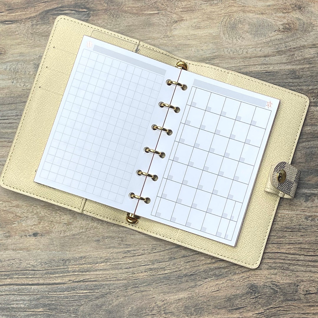 Pocket Planner Inserts Monthly Planner Pages With Rose Gold Etsy