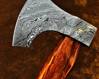 Handmade Damascus Steel Viking Axe, Medieval Gift