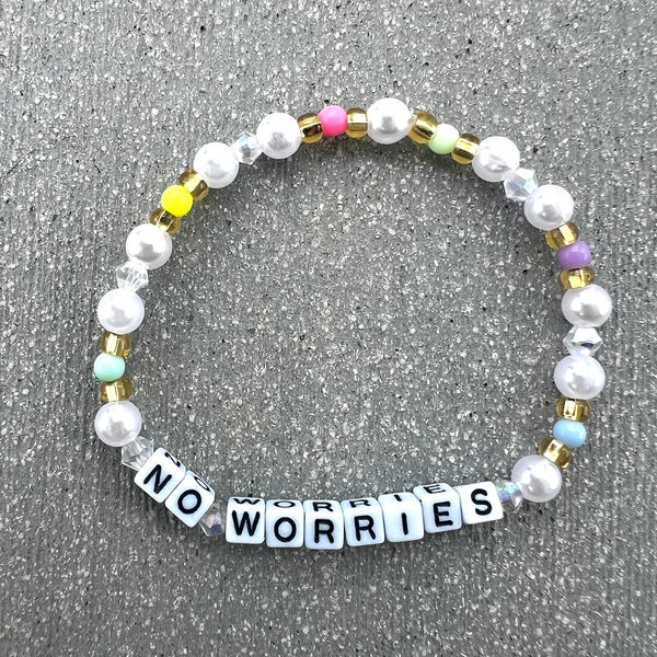 No Worries - Custom Beaded Bracelet