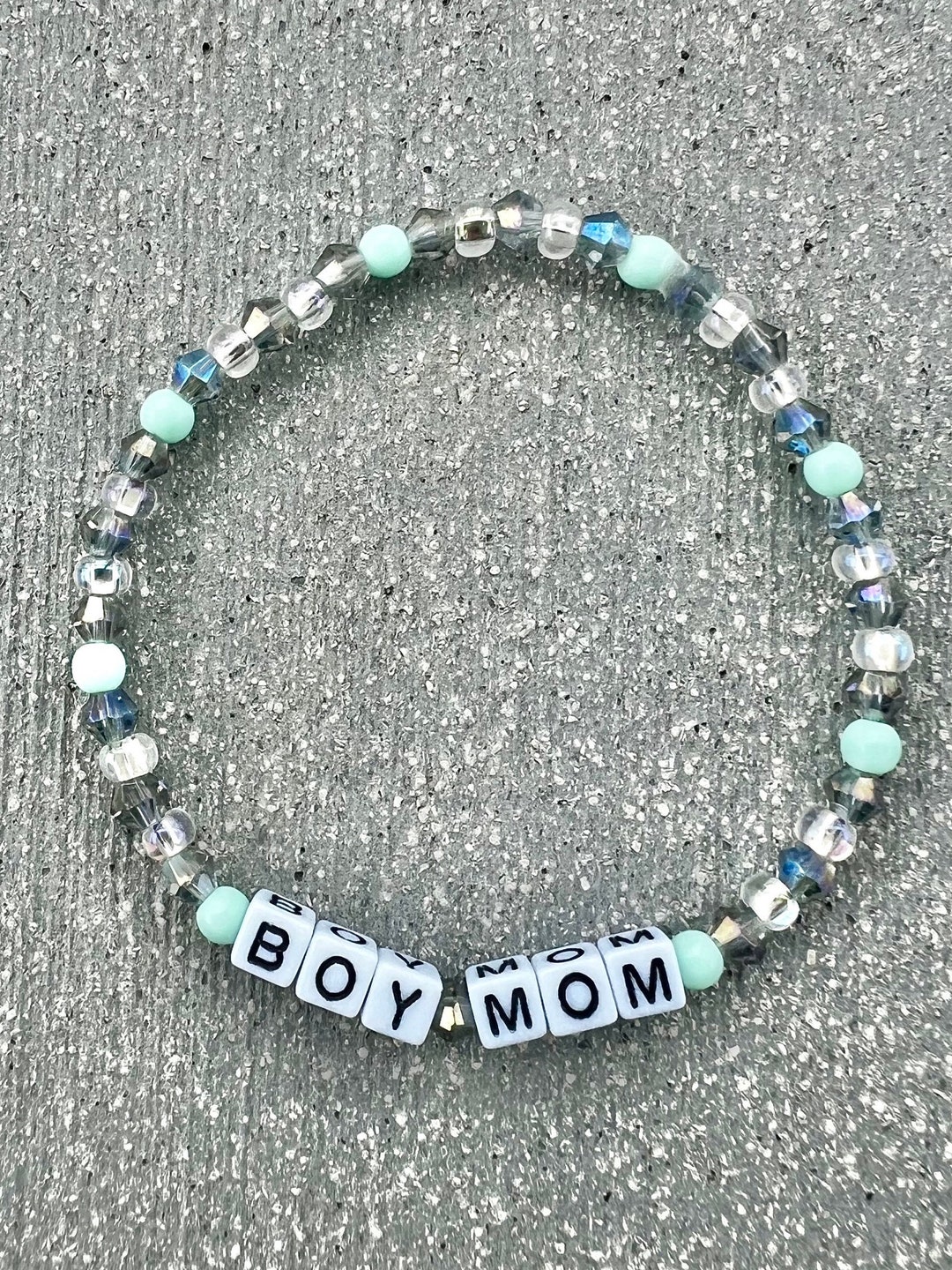 Boy Mom Bracelet Custom Beaded Bracelet Etsy