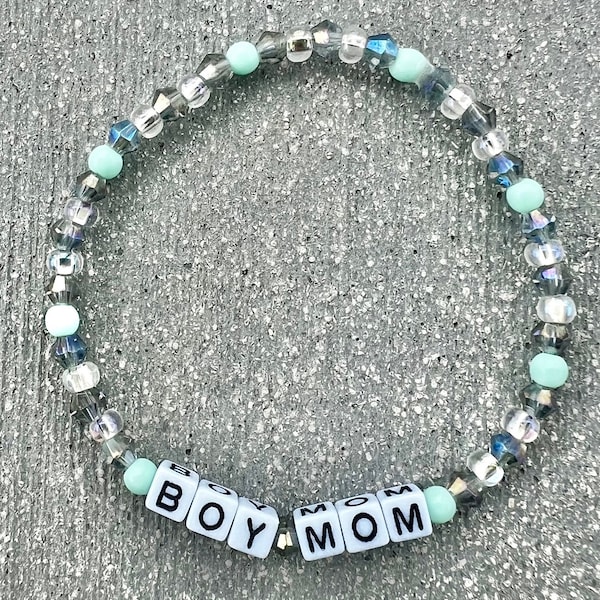 Boy Mom Bracelet - Custom Beaded Bracelet