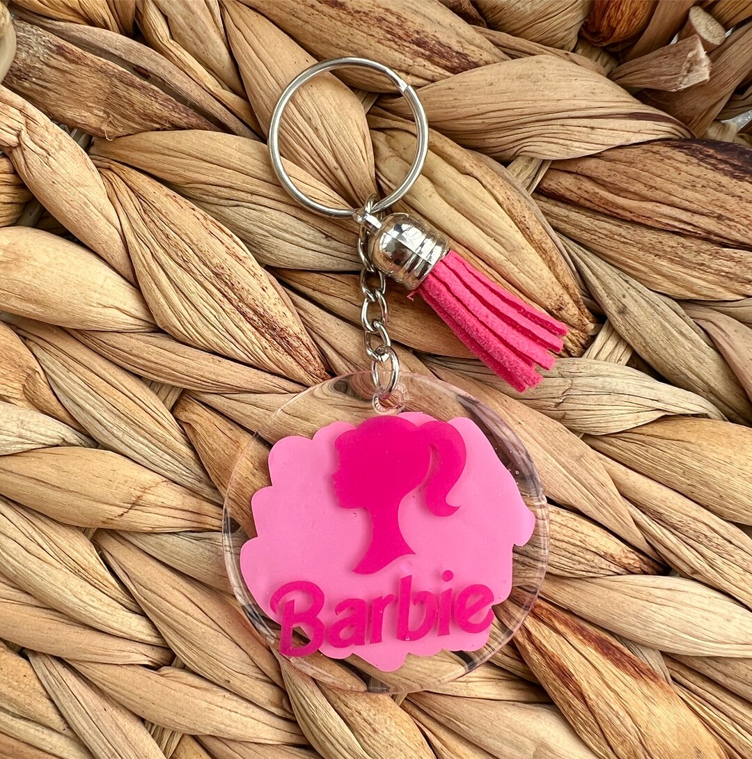 Barbie Keychain Acrylic Keychain Custom Keychain Gifts Etsy