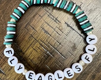 Team Spirit Bracelet: Custom Clay Bead Football Jewelry