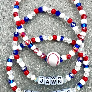 Phillies bracelet Stack  - custom beaded bracelet