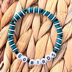 Go Birds Bracelet - Custom Bracelet - Beaded Bracelet