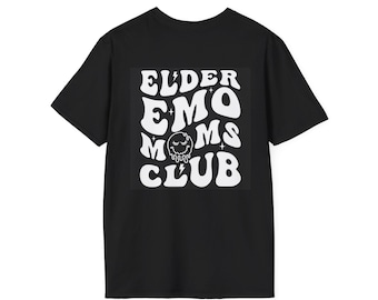 Elder Emo Moms Club T-Shirt: Trendy Vintage Style Graphic Tee