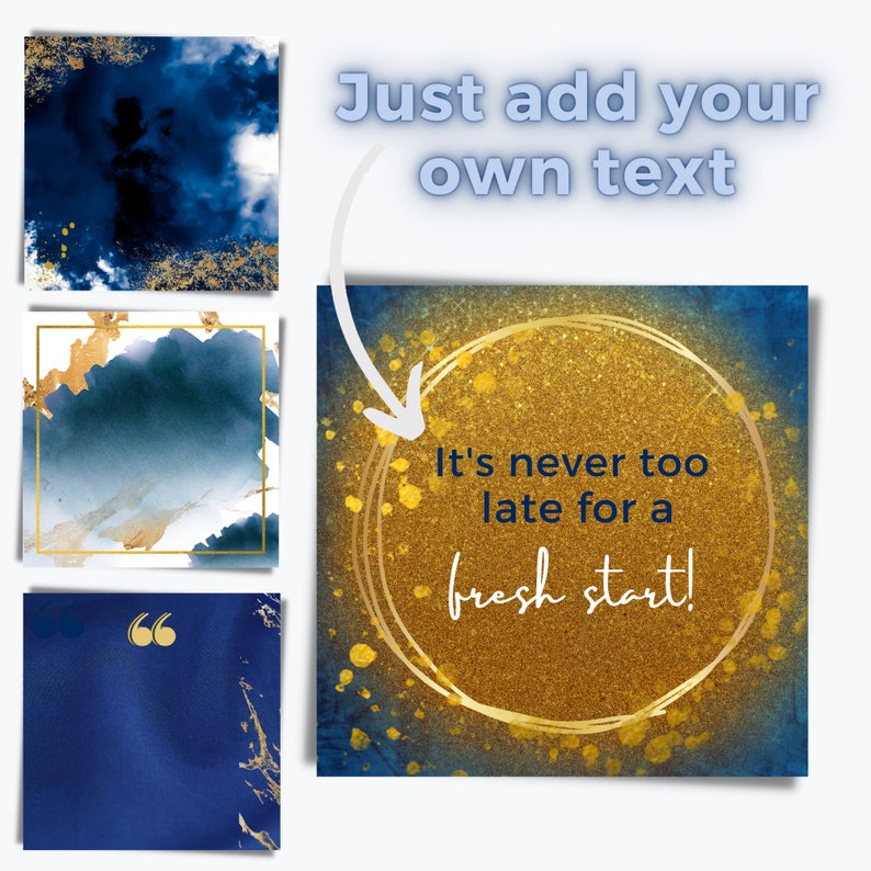 Navy Blue & Gold Instagram Post Templates 50 Instagram Posts - Etsy