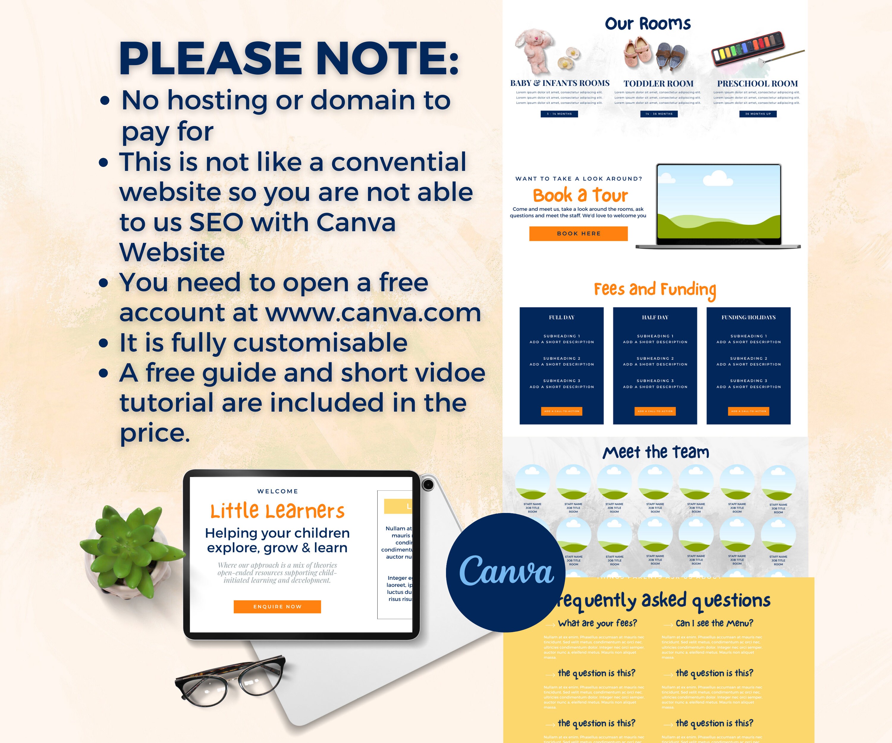 Daycare Website Template, Start a Daycare Business, Kids Daycare