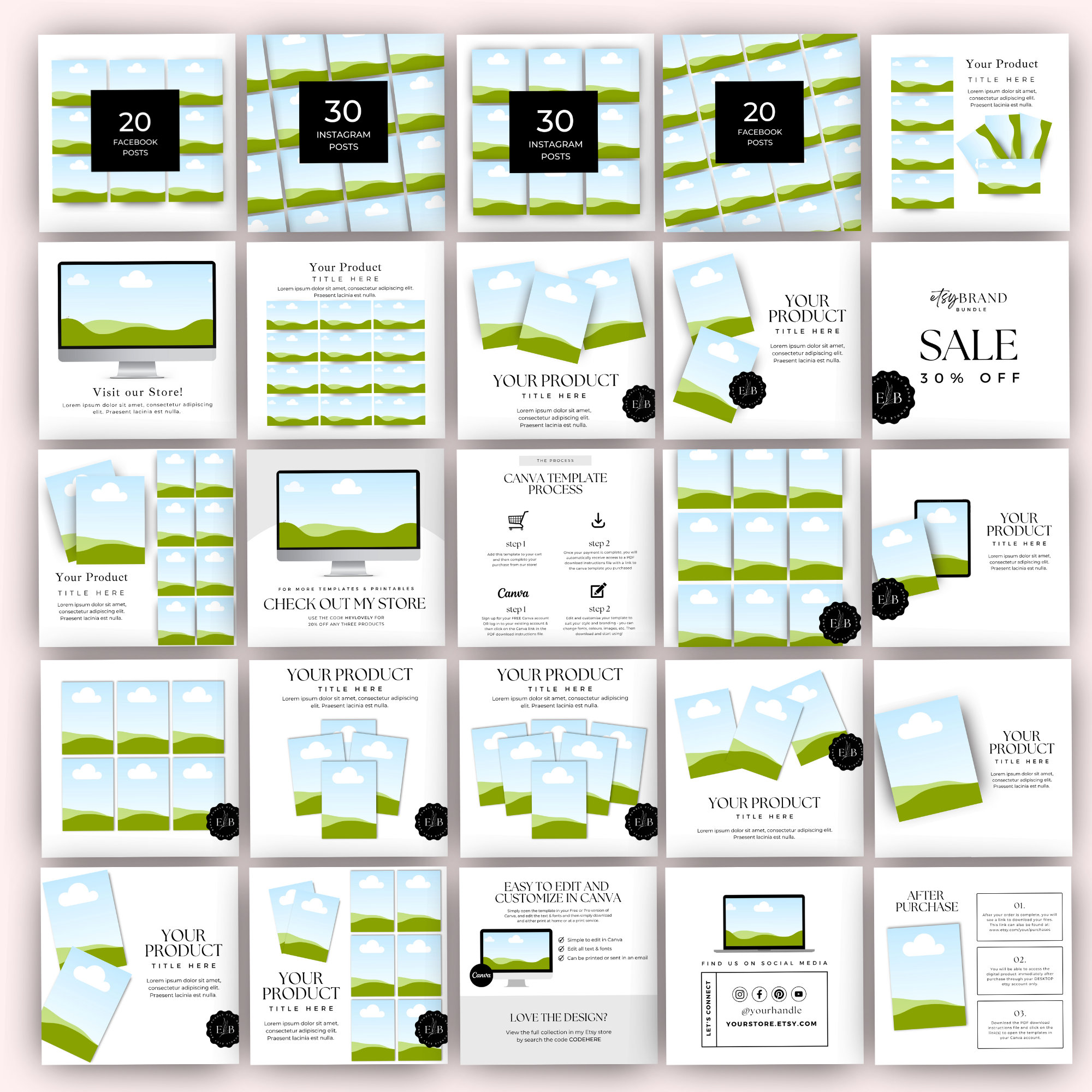 Etsy Mockup Templates Digital Downloads Canva, Digital Products ...
