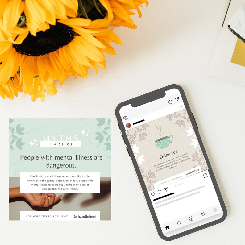 Canva Template Mental Health Quotes Instagram Templates - Etsy
