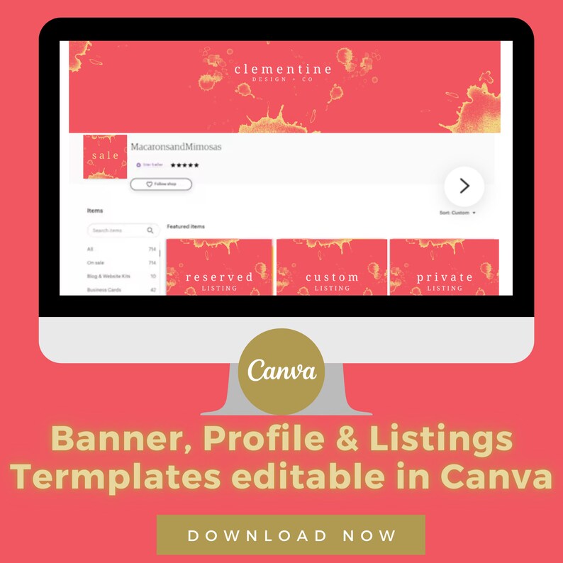 Etsy Shop Banner Mockup Etsy Shop Kit Etsy Branding Kit Etsy