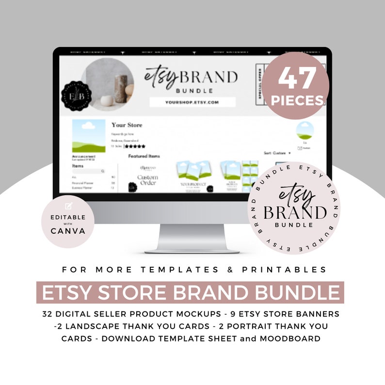 Etsy Mockup Templates Digital Downloads Canva, Digital Products ...