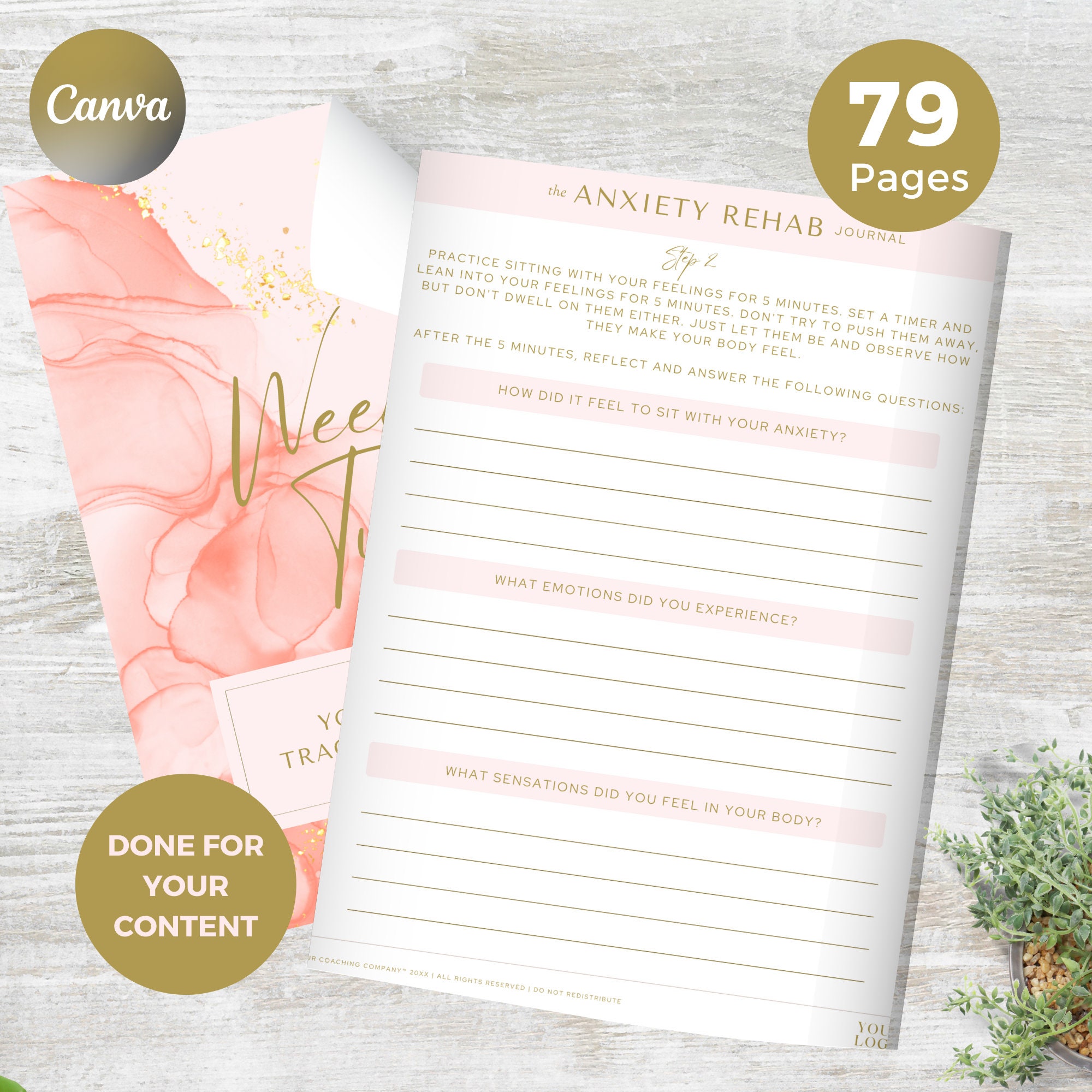 Anxiety Journal Template Canva Templates Health Journal COMMERICAL USE ...
