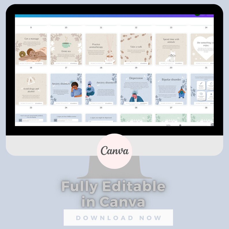 Canva Template Mental Health Quotes Instagram Templates - Etsy