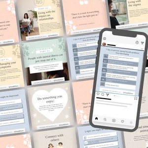 Canva Template Mental Health Quotes Instagram Templates - Etsy