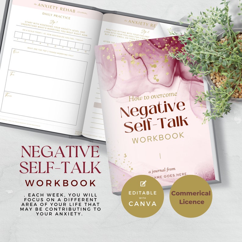 Negative Selftalk Therapy Worksheets, Positive Selftalk, Inner Critic