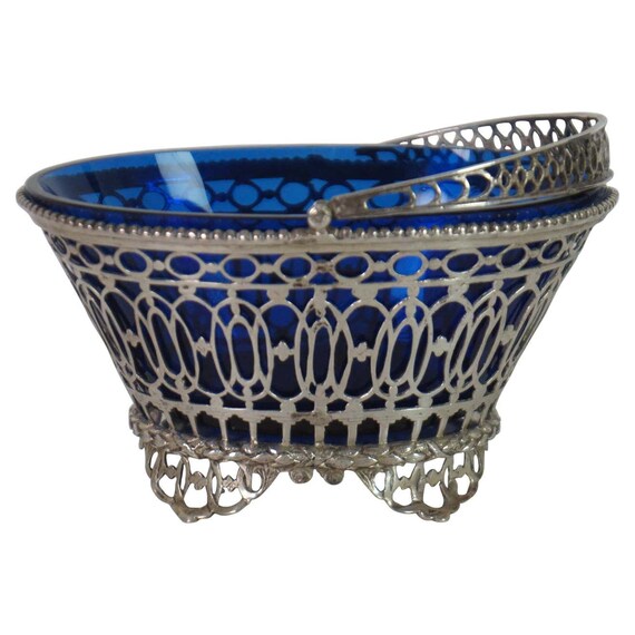 Antique English Reticulated Sterling Silver Basket Compote  display picture 1