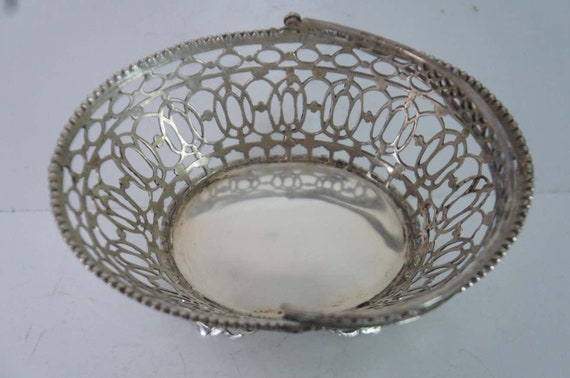Antique English Reticulated Sterling Silver Basket Compote  display picture 1
