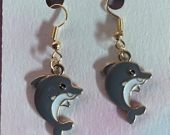 Oops Kawaii Gray Dolphin Earrings (B-Stock)