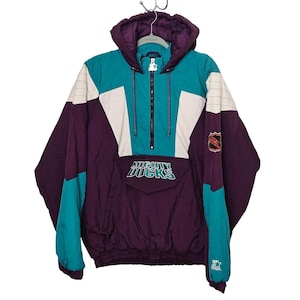 Mighty Ducks-startjack L grote NHL Center Ice-trui groenblauw paars