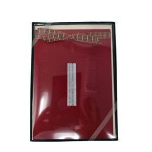 William Arthur Holiday Cards Photo Crimson Sidefold Tartan Plaid Ribbon Count 8