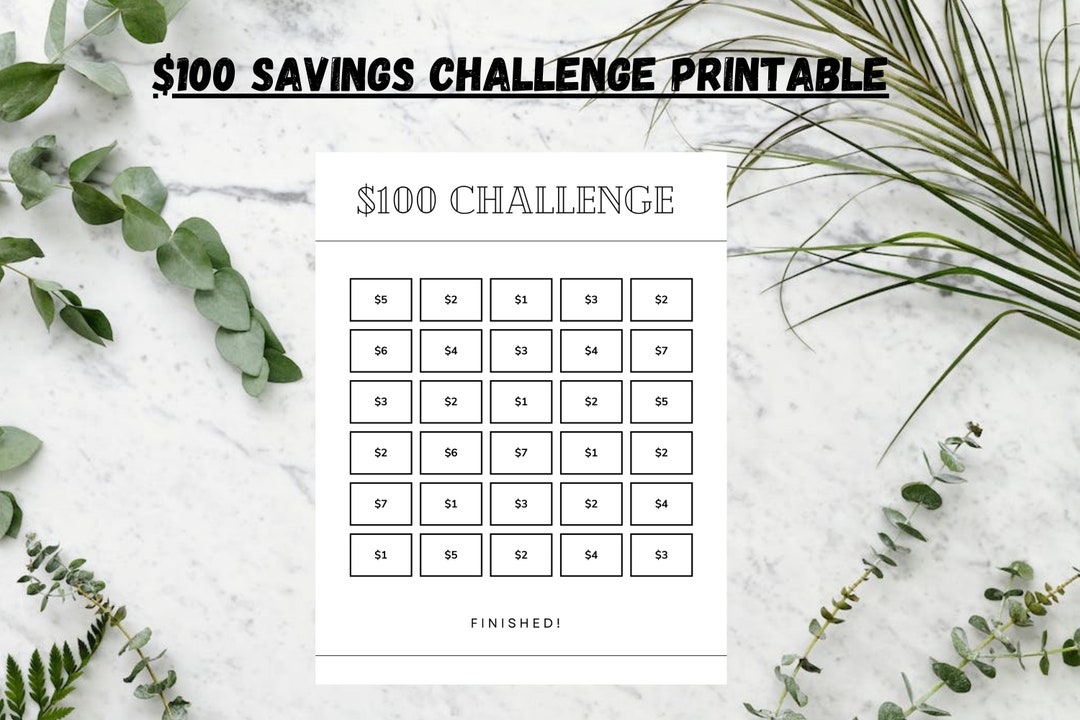 100 Savings Challenge Savings Challenge Printable PDF Cash Savings ...