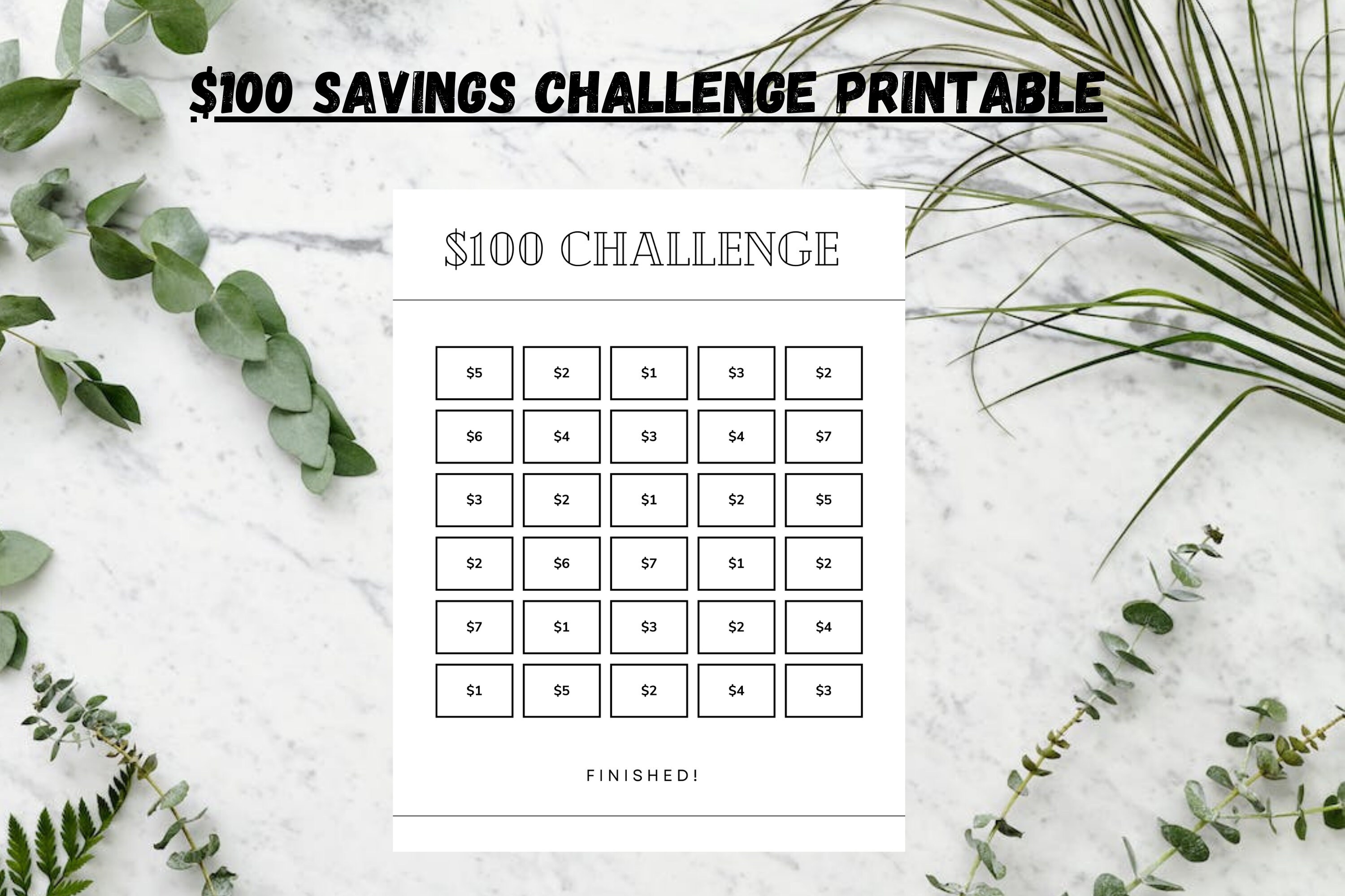 100 Savings Challenge Savings Challenge Printable PDF Cash Savings ...