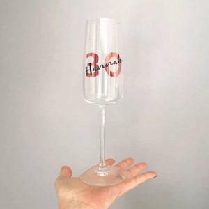 Personalised Age and Name Champagne Glass Birthday Gift