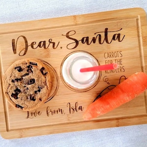 Wooden Personalised Santa Treat Christmas Eve Board Tray Display