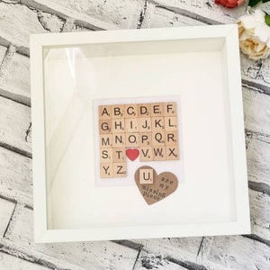 U You Are My Missing Piece Alphabet Scrabble Couple Wife Husband Anniversary Wedding Gift Frame image 2