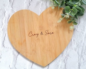 Personalised Couple Cheese Chopping Board | New Home Kitchen Gift | Wooden Anniversary Gift