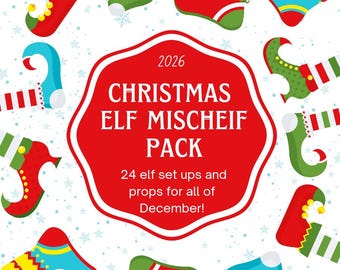 Kit de accesorios para el duende navideño "Mischeif" de 24 días con instrucciones completas y accesorios.