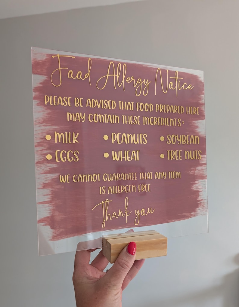 Customisable Food Allergy Stall / Stand Customer Awareness Sign Plaque ...