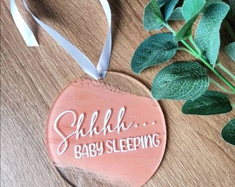 Shhhh Baby Sleeping Door Hanger Quiet Sign