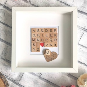 U You Are My Missing Piece Alphabet Scrabble Couple Wife Husband Anniversary Wedding Gift Frame image 1