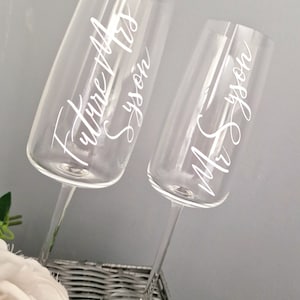 Hochzeit Verlobung Feier Champagner Flöte Gläser Personalisierte Paar Gläser