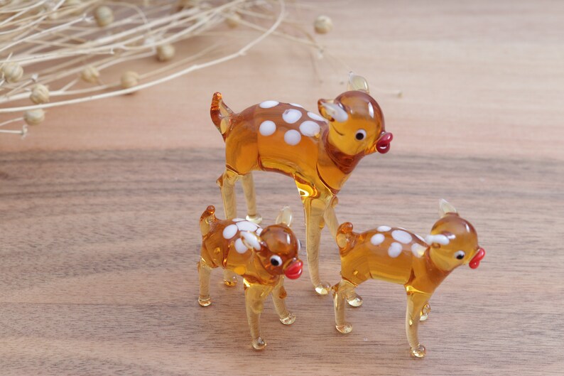 Murano Glass Roe Deer Figurines, Collectible Animals, for You 3piece