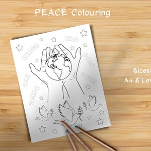 Ausdruckbares PEACE Ausmalbild