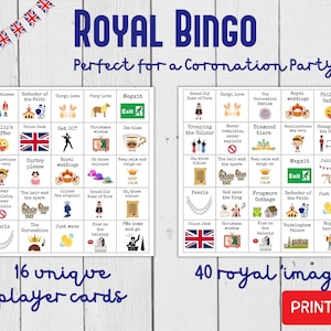 Coronation Bingo, Royal Bingo, PRINTABLE  Coronation Street Party Game
