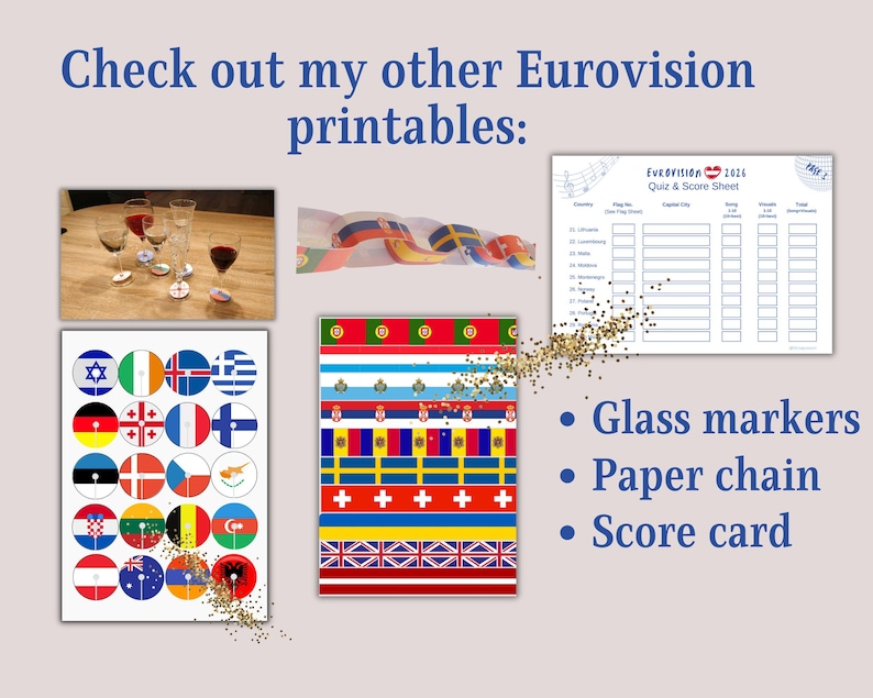 Eurovision 2026 Bingo Game: Watch Party, 30 Unique Cards (Digital Download) image 7