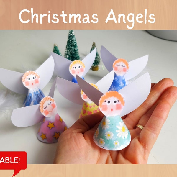 Printable Christmas Angels, Paper Angels, Christmas Angel Decoration