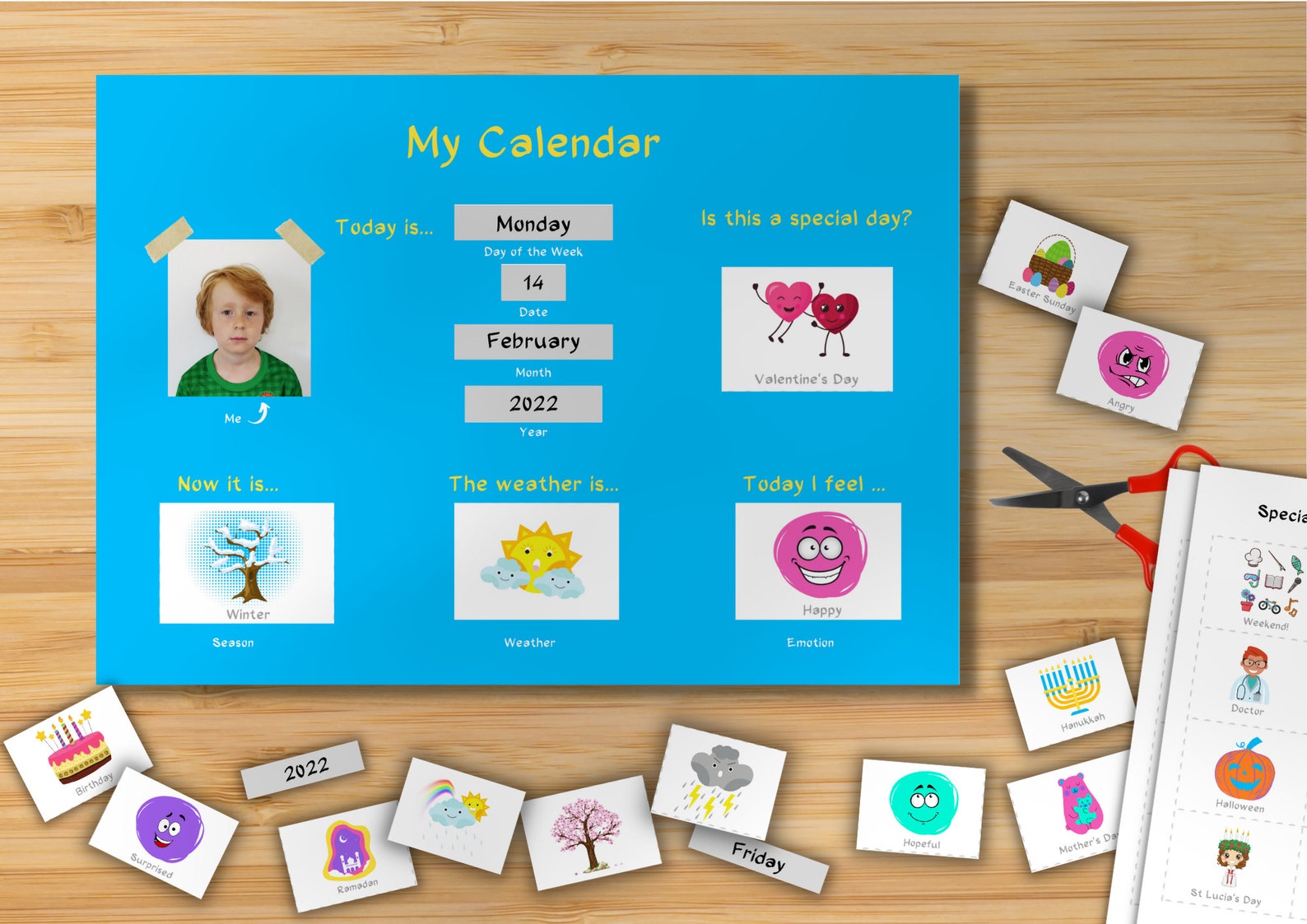All About Today Calendar for Children Printable All Year Etsy UK