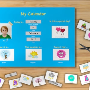 Tout sur le calendrier d&#39;aujourd&#39;hui pour les enfants, tableau imprimable toute l&#39;année pour les enfants, calendrier « Aujourd&#39;hui, c&#39;est »