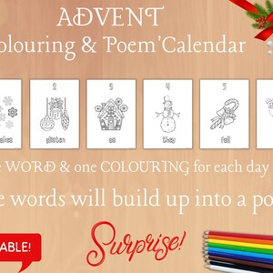 Advent Activity Calendar, Colouring & Poem Advent Calendar For Kids