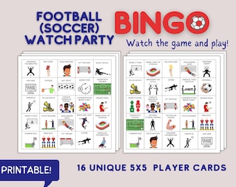 Football Bingo Game: World Cup Watch Party (Digital Download)