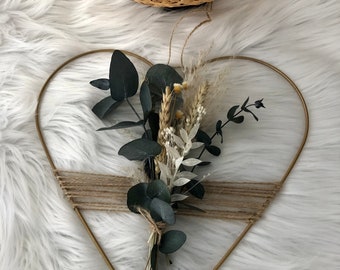 Heart/ Mother's Day/ Dried flower wreath/ Dried flower heart/ Eucalyptus