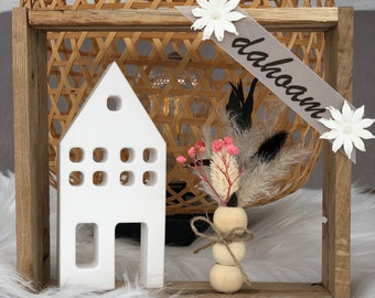 Dried flowers/light house/Raysin/decoration/wooden blocks