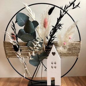 Dried flower wreath/standing ring/light house/wedding/gift image 2