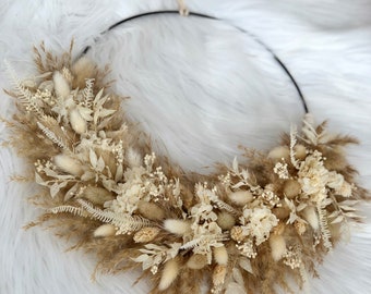 Dried flower wreath for the entrance area/door wreath/gift