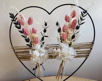 Mother's Day/Mother's Day gift/Heart pink/Dry flower wreath/Wedding/Gift